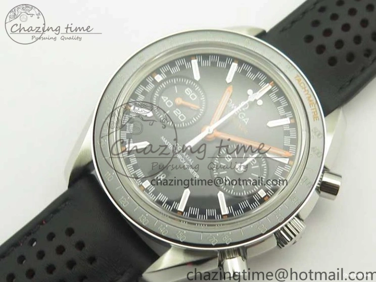 1224 Racing Master Chronometer OMF 1:1 Best Edition Black Dial Orange Hand on Black Leather Strap A Contemporary 7999